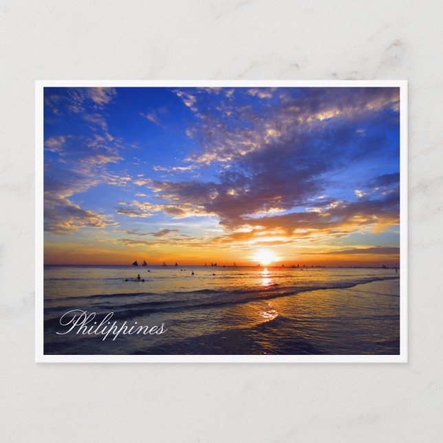 philippines sunset blue postcard (Front)