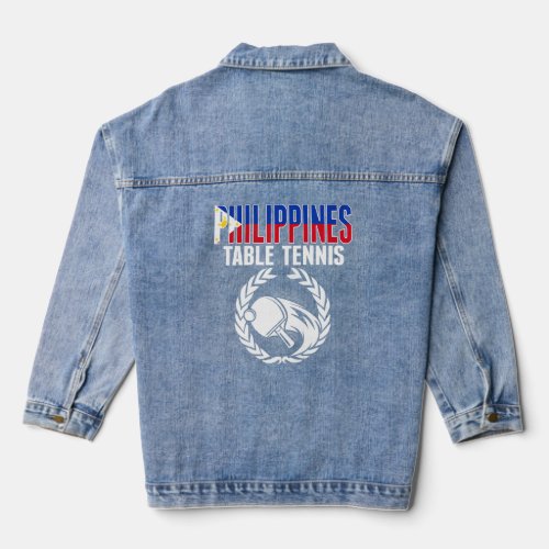 Philippines Table Tennis Fans Philippine Ping Pong Denim Jacket