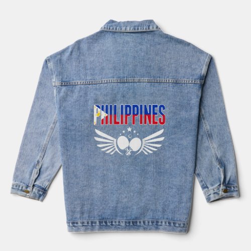 Philippines Table Tennis  Support Philippine Ping  Denim Jacket