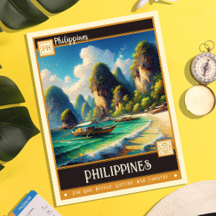 Philippines Vintage Painting Postcard