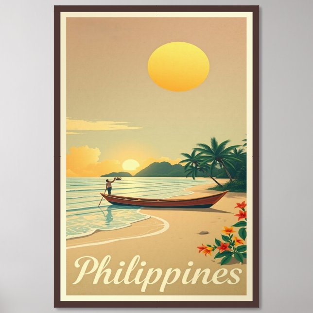 Philippines vintage travel poster (Framed Front)