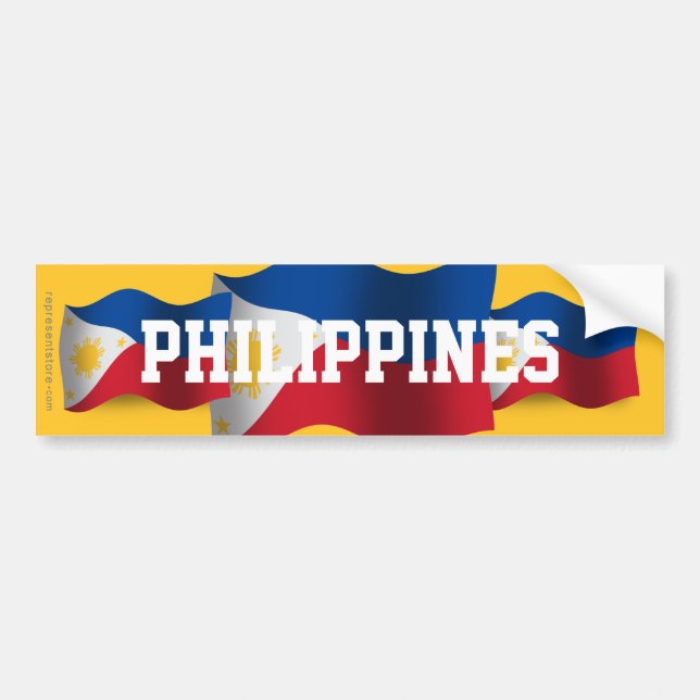 Philippines Waving Flag Bumper Sticker (Front)