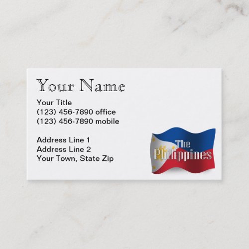 Philippines Waving Flag Business Card