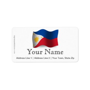Philippines Waving Flag Label by representshop at Zazzle