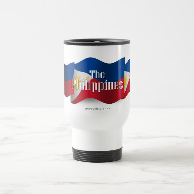 Philippines Waving Flag Travel Mug (Center)
