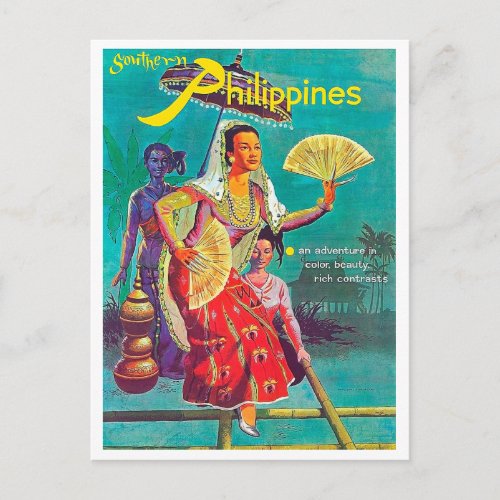 Philippines women in traditional folk costumes postcard