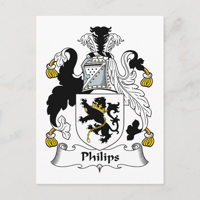 Philips Family Crest Postcard (Front)