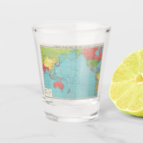 Philips War Map of the Pacific 1945 Shot Glass