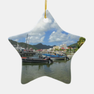 Philipsburg Harbor St. Maarten Ceramic Ornament