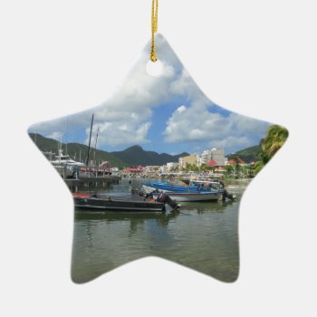Philipsburg Harbor St. Maarten Ceramic Ornament by VacationPhotography at Zazzle