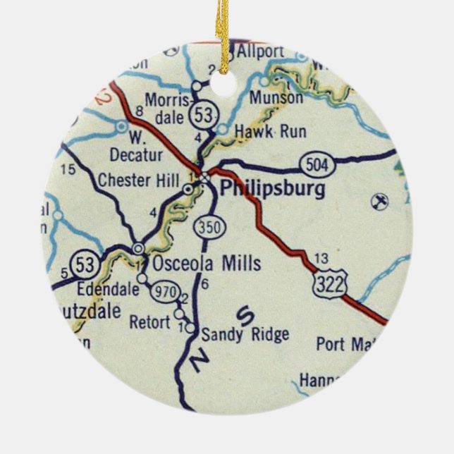 Philipsburg PA Ceramic Ornament (Back)