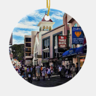 Philipsburg Sint Maarten: Shopping on Front Street Ceramic Ornament
