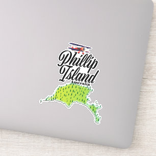Phillip Island Australia map Sticker