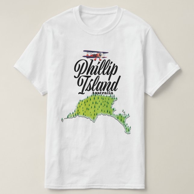 Phillip Island Australia map T-Shirt (Design Front)