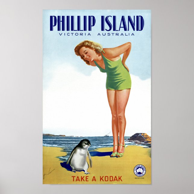 Phillip Island Victoria Australia Vintage Poster (Front)