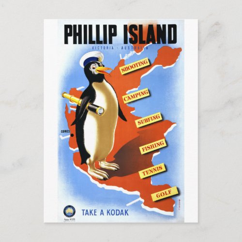 Phillip Island Victoria Australia Vintage Poster Postcard