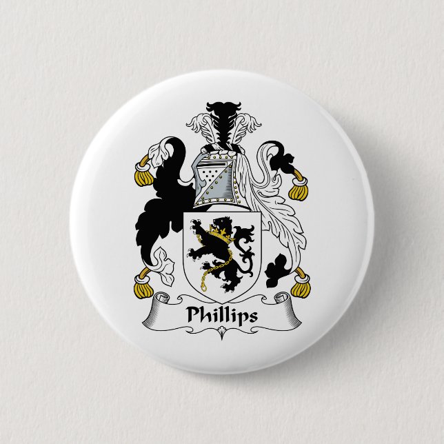 Phillips Family Crest Pinback Button (Front)