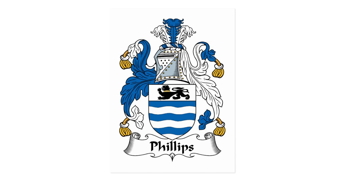 Phillips Family Crest Postcard