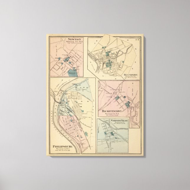 Phillipsburg, NJ Canvas Print (Front)