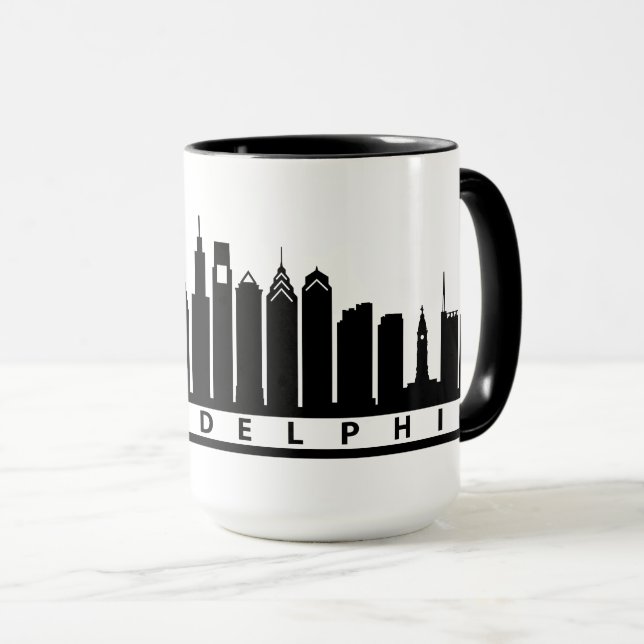 Philly 2019 Skyline Mug in Black (Front Right)