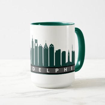Philly 2019 Skyline Mug In Green by theJasonKnight at Zazzle