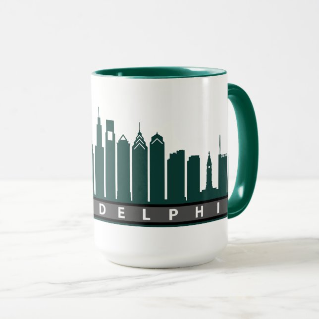Philly 2019 Skyline Mug in Green (Front Right)