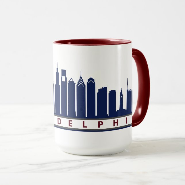 Philly 2019 Skyline Mug in Navy (Front Right)