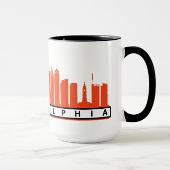 Philly 2019 Skyline Mug In Orange & Black by theJasonKnight at Zazzle