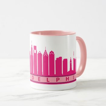 Philly 2019 Skyline Mug In Pink by theJasonKnight at Zazzle