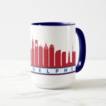 Philly 2019 Skyline Mug In Red White & Blue by theJasonKnight at Zazzle