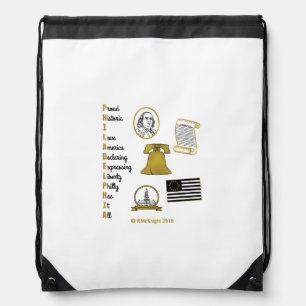 Philly Acronym Tourist Drawstring Bag