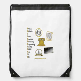 Philly Acronym Tourist Drawstring Bag