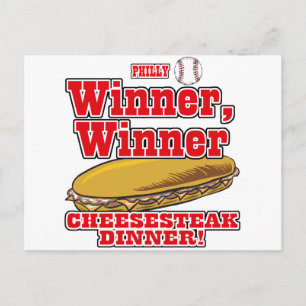 Philly Baseball Winner Winner Cheesesteak Dinner Postcard
