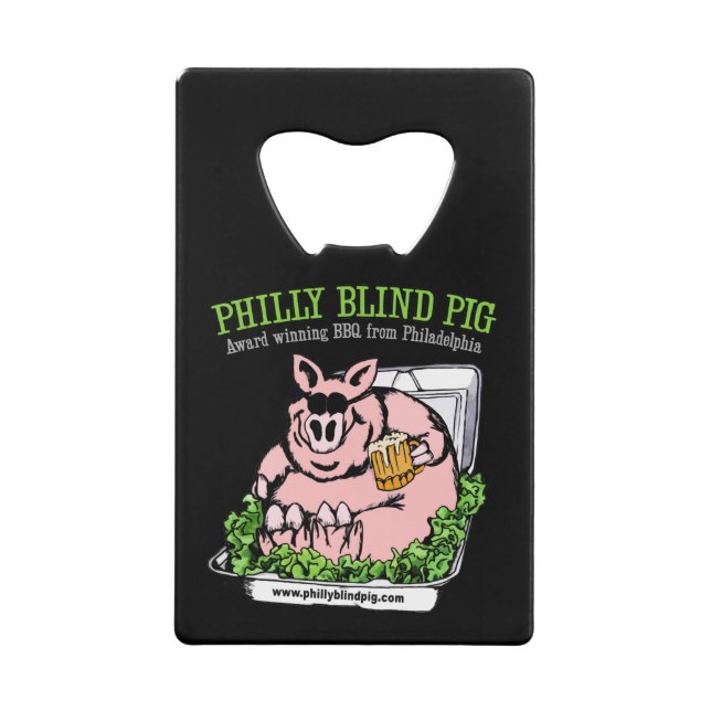 Philly Blind Pig BBQ Credit Card Bottle Opener (Front)