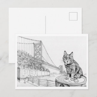 Philly Cat near Ben Franklin Bridge Postcard