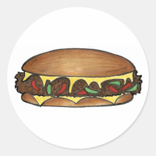 Philly Cheesesteak Steak Sandwich Philadelphia PA Classic Round Sticker