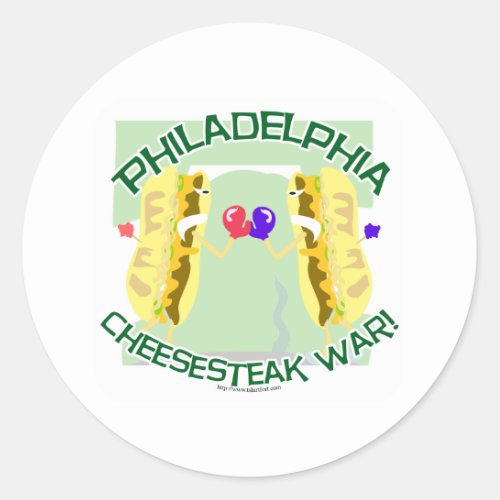 Philly Cheesteak War Classic Round Sticker