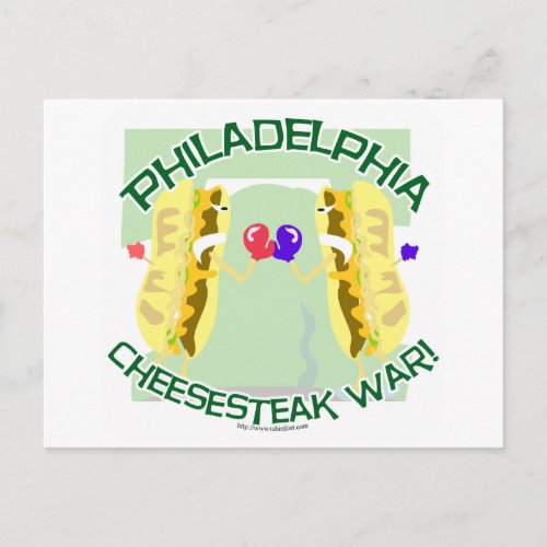 Philly Cheesteak War Postcard