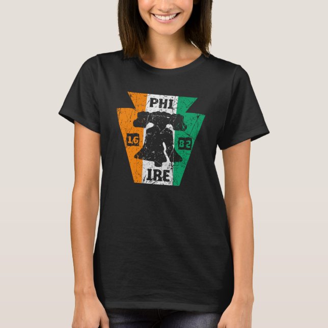 PHILLY FAN IRISH FLAG IRE LIBERTY BELL PHILADELPHI T-Shirt (Front)
