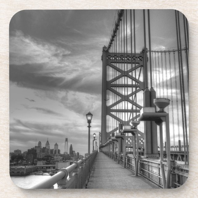 Philly from the bridge drink coaster (Front)