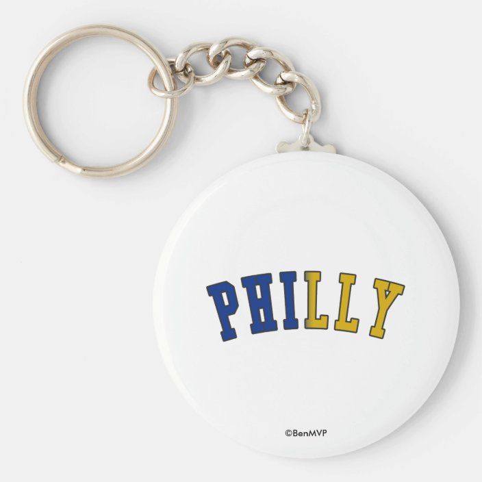 Philly in Pennsylvania State Flag Colors Key Chain