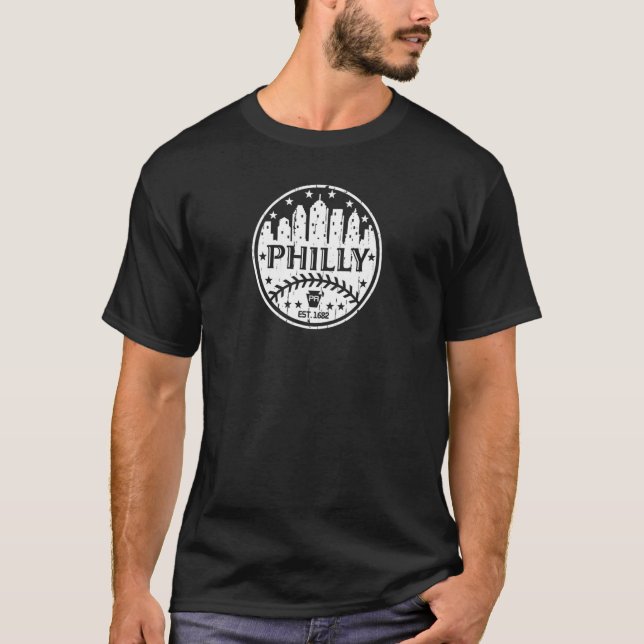 Philly Keystone Philadelphia Pa 1682 Baseball City T-Shirt (Front)