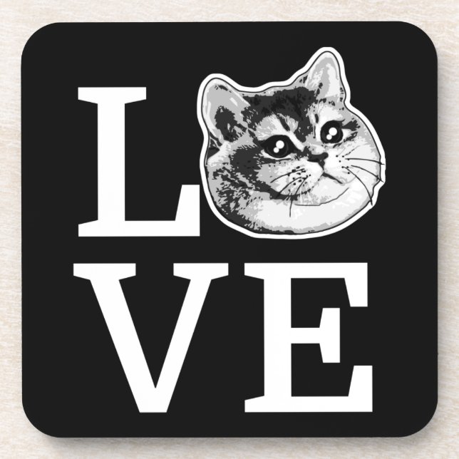 Philly Love Cat Beverage Coaster (Front)