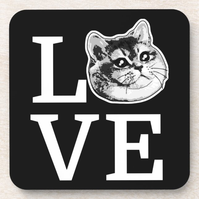 Philly Love Cat Beverage Coaster (Front)