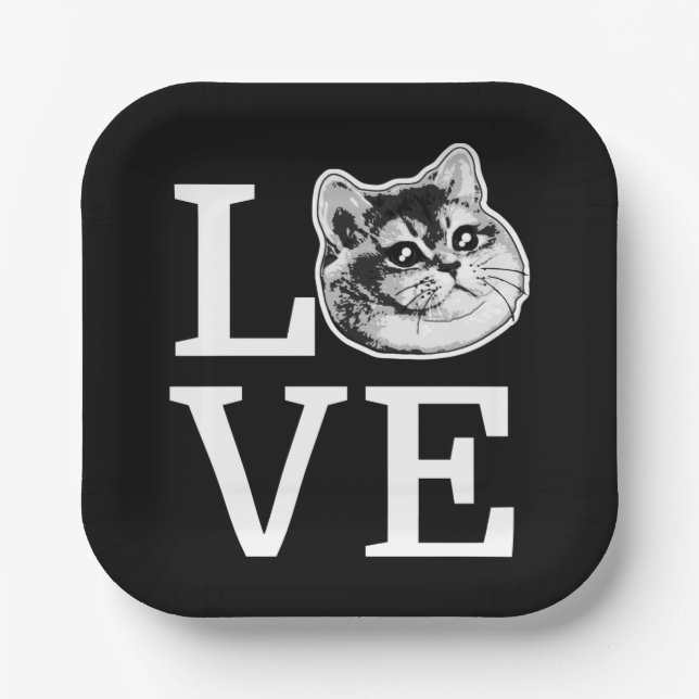 Philly Love Cat Paper Plates (Front)