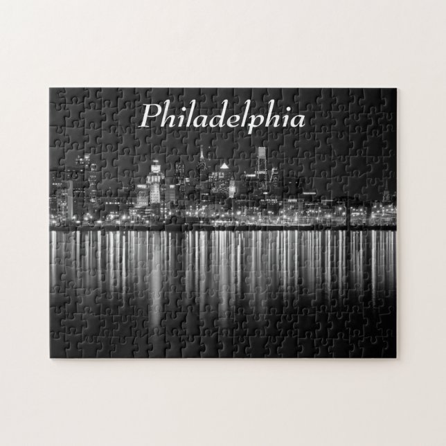 Philly night b/w jigsaw puzzle (Horizontal)