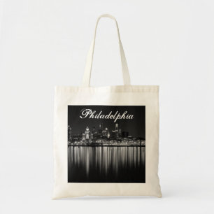 Philly night b/w tote bag