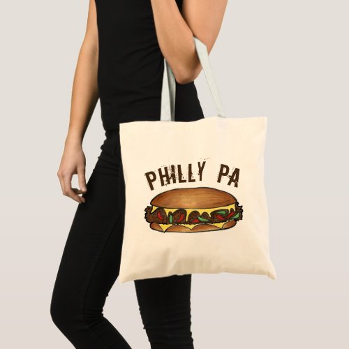 Philly PA Philadelphia Cheese Steak Sandwich Food Tote Bag