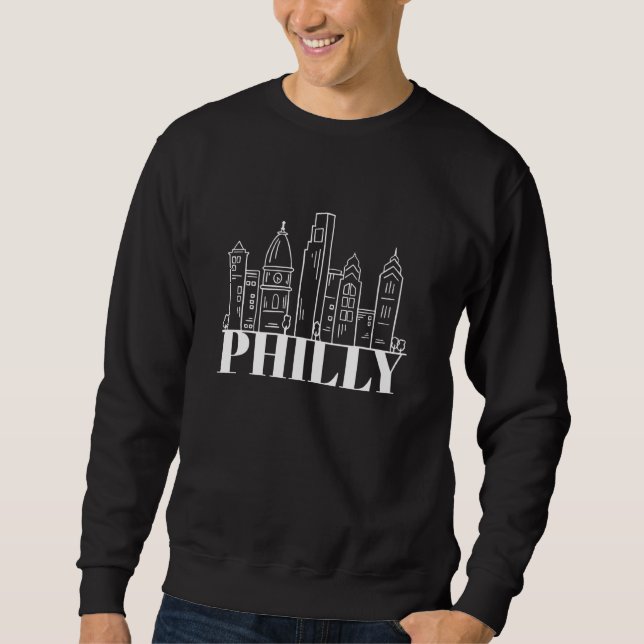 Philly Philadelphia Pennsylvania Skyline Silhouett Sweatshirt (Front)