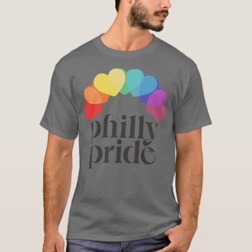 Philly Pride Philadelphia Rainbow Typography Desig T_Shirt